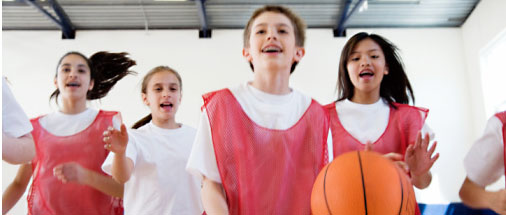 kids playing basketball